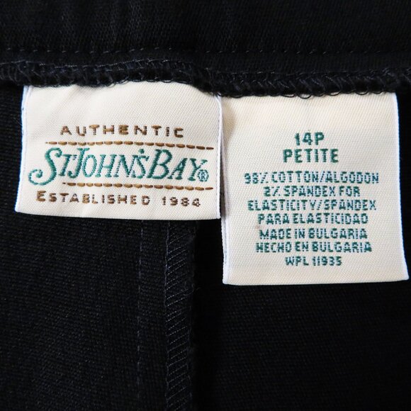 New! St. John's Bay 14P Comfort Waist Pants Black Solid - Picture 5 of 6